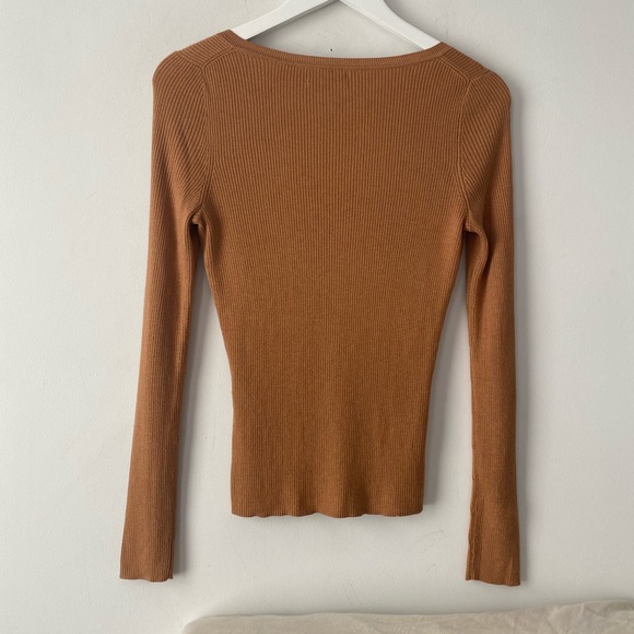 NAADAM Camel Silk/Cashmere Henley Sweater S - Picture 6 of 6